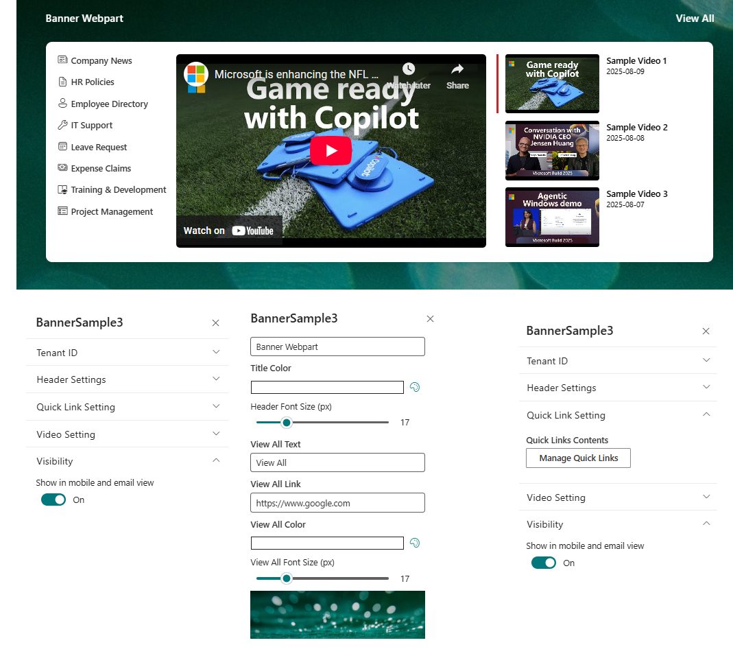 SharePoint Banner Webpart Configuration